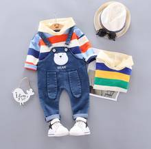 2020 outono da criança infantil conjuntos de roupas do bebê meninos meninas roupas ternos dos desenhos animados t camisa bib calças crianças traje 1 2 3 4 anos 2024 - compre barato