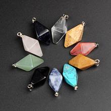 24 Pcs/lot Wholesale chakra natural stone Hot Selling Agates Pendant Crystal necklace Charms Earing DIY jewelry Making 2024 - buy cheap