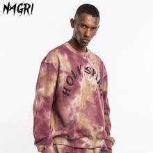 NAGRI Kanye Graffiti Letter Print Sweatshirt Men Tie Dye Pullover Hoodies Fashion Casual Hip Hop Streetwear Hoodie Tops 2024 - buy cheap