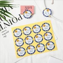 free shipping 1200pcs Blue Side Sun Thank You Snack Sealing Round Sticker Decoration DIYScrapbooking Label Sticker 2024 - buy cheap