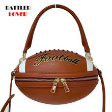 Fashionable Football Style Crossbody Bag for Women 2020 Shoulder Bags Rugby Style Purses and Handbags Leahter Designer Ball Tote 2024 - compra barato