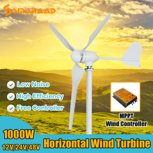 Roof Mill Home Small Wind Turbines 1000w Wind Generator Wind Mill Power Generator Home System With Free Charge MPPT Controller 2024 - buy cheap