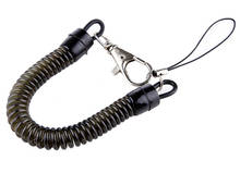 Llavero retráctil negro para hombre y mujer, cuerda elástica en espiral con resorte, 1 ud. 2024 - compra barato