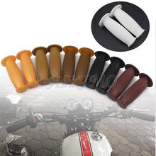 7/8 Motorcycle Handlebar Grips Vintage Rubber Handle Grips coffee Motorbike Retro Handlebar Grips For Harley Truimph Accessories 2024 - buy cheap