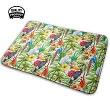 Tropical Parrot, Cockatoo And Toucan Rainforest 3D Household Goods Mat Rug Carpet Cushion Makanahele Macaw Parrot Cockatoo 2024 - buy cheap