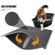 Cat Litter Mat Filter Feeding Mats EVA Black/Grey Protect Floor Nonslip Waterproof Dog Pet Supplies Rug Double Layer Durable 2024 - buy cheap