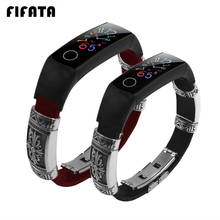 FIFATA-Correa de repuesto para Honor Band 4 y 5, pulsera de cuero y Metal, accesorios para Huawei Honor Band 5/4 2024 - compra barato