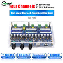XH-A310 Bluetooth 5.0 Stereo Digital Power Amplifier Board TPA3116D2 50Wx2+100W *2  Four Channels Audio Bass Subwoofer Module 2024 - buy cheap