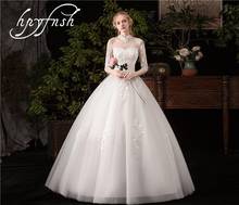 Hpyfnsh novo vestido de casamento verão regular meia moda elegante sexy alta alargamento sem encosto de noiva rendas bordados vestidos plue tamanho 2024 - compre barato