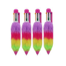20 Pcs Six-color Refill Color Ballpoint Pen 0.5mm Bullet Tip Pen Colored Plush Pole Creative Stationery Wholesale 2024 - buy cheap