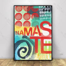 Namaste pintura tela de yoga arte abstrata, pintura colorida de parede, imagens para sala de estar zen quarto, pôsters de decoração e impressões 2024 - compre barato