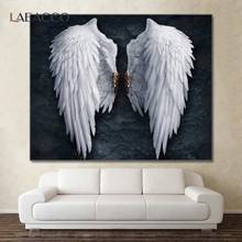 Laeacco Canvas Painting Feather Pictures Diablo Style Angel Wings Poster Wall Decor Art Prints for Living Room Decoration 2024 - buy cheap