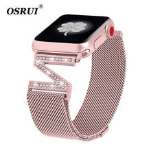 Milanese Loop Bracelet Diamond strap For Apple Watch band 38mm 42mm 40mm 44mm iwatch series 5/4/3/2 Stainless Steel strap women 2024 - buy cheap