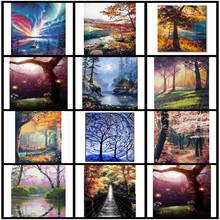 Paisagem pintura diamante 5d completo diamante bordado pintura mosaico ponto cruz diamante ajuste pintura diamante 2024 - compre barato