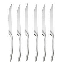 6Pcs Western Matte Silver Steak Knife Dinnerware Set 18/10 Stainless Steel Flatware Knife Set Tableware Cutlery Dinner Knives 2024 - buy cheap