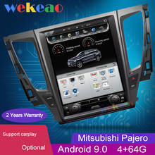 Wekeao вертикальный экран Tesla Style 12,1 "1 Din Android 9,0 автомобильное радио для Mitsubishi Pajero авто GPS навигация автомобильный Dvd плеер 4G 2024 - купить недорого