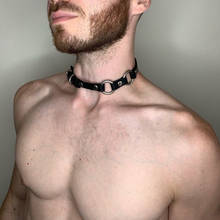 Men's Harajuku Necklace Collar Belt Fetish Men Neck Bondage Leather Collar Harness Belt BDSM Gay Sexual Body Cage Necklace 2024 - buy cheap