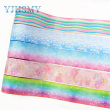 YJHSMY,I-19906-2109,38mm 10yards Colorful gradient Starry sky Printed grosgrain Ribbons,Clothing bow cap DIY decorations 2024 - buy cheap