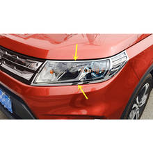Detector de cubierta de coche ABS cromado, molduras de lámpara de luz delantera, accesorios para Suzuki Vitara 2016, 2017, 2018, 2019, 2 uds. 2024 - compra barato