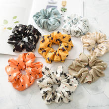 Women Elegant Printing Chiffon Crude Elastic Hair Band Rubber Band Ponytail Holder Sweet Hair Scrunchie Fashion Hair Accessories 2024 - buy cheap