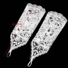 Lady Bride Wedding Dress Lace Hollow Out Bridal Gloves Bead Fingerless Glove Hot 2024 - buy cheap