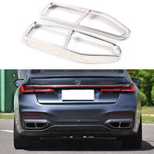 Yubao 2Pcs/1Pair  Stainless Steel Silver For BMW 7 Series G11 G12 2019-2020 Double Exhaust Muffler Pipe Tip Cover 2024 - buy cheap