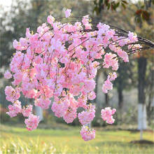 Искусственный цветок вишни ветка цветок настенный Сакура 150 см для свадьбы центральные декоративные цветы 50 шт 2024 - купить недорого