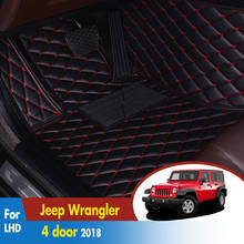 Esteiras do assoalho carro para jeep wrangler jl 4 door 2018 2019 2020 personalizado pé almofadas tapetes automóvel 3d tapete capa estilo do carro 2024 - compre barato