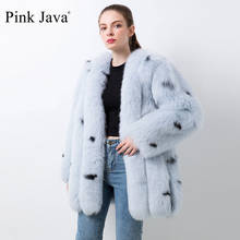 Jaqueta java qc20092 casacos de pele verdadeira, para mulheres, de inverno, natural, raposa, moderna, casacos de pele de luxo, roupas de pele 2024 - compre barato