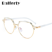 Ralferty armação de óculos feminino de prescrição, armação transparente para óculos de mulher para dioptria miopia feminina zero graduação d16002 2024 - compre barato