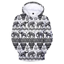 Новые модные толстовки в стиле Харадзюку с изображением индийского слона, пуловер для мужчин и женщин, толстовки с капюшоном, толстовки с длинным рукавом и капюшоном, уличная одежда 2024 - купить недорого