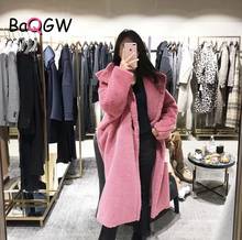 BaQGW Long Teddy Bear Jacket Coat Women Winter Thick Warm Oversized Chunky Outerwear Overcoat Women Faux Lambswool Fur Coats 2024 - buy cheap
