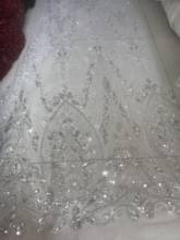 Свадебная кружевная ткань JIANXI.C-328813 вышитая бисером Тюлевая сетчатая кружевная ткань для красивого платья 2024 - купить недорого