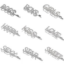1Pc Shining Letter Hairpins Crystal Shiny Rhinestones Letters Hair Clips Women Hairgrip  Hair Accessories 2024 - buy cheap