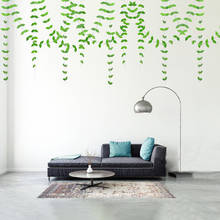 Guirlanda de folhas verdes de pvc para decoração de parede, 4m, 48 unidades, jardim, faixa de decoração, bandeirinhas, casamento, festa na selva, decoração de casa 2024 - compre barato