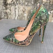 Tikicup-zapatos de tacón alto con efecto cocodrilo de camuflaje para mujer, tacones de aguja sexys de estilo italiano, elegantes, de fiesta, puntiagudos 2024 - compra barato