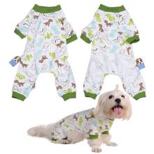 Pijama de algodón para perro, mono con estampado de dinosaurio, ropa para cachorro, Chihuahua, Pomerania, perros pequeños 2024 - compra barato
