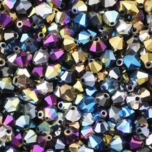 Yhbzret-miçangas prateadas com cristais, 6mm, 50 peças, espaçador, contas soltas, para fazer joias, acessórios de pulseira, diy 2024 - compre barato