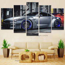 Cuadros modulares de pared de salón, lienzo, decoración de póster de coche deportivo, 5 piezas, NISSAN GTR R35, pintura HD impresa, marco de foto 2024 - compra barato