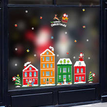130*75 см большой Рождественский домашний Декор Санта-Клаус, наклейки на окна, виниловые обои из ПВХ, модное Новогоднее украшение комнаты 2024 - купить недорого