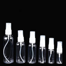 Mini garrafa com spray, de plástico, transparente, vazia, 5ml/10ml/15ml/30ml/50ml/100ml, recarregável, cosmética, recipiente vazio 2024 - compre barato