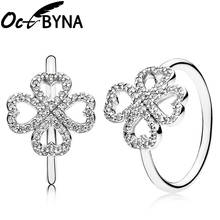 Octbyna Silver Color Petal Of Love Crystal Rings For Women Romantic Wedding Engagement Brand Ring Jewelry Valentine's Day Gift 2024 - buy cheap