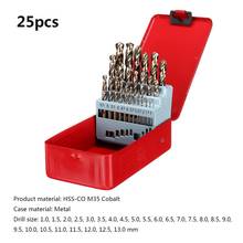 13/19/25pcs M35 Cobalt Drill Bit Set High Speed Steel Twist Drill Hole With Metal Case Woodworking Metal Cutter Set 2024 - buy cheap