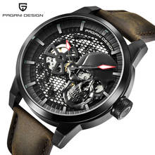 PAGANI DESIGN Pirate Skull Style Men Watch Leather Luminous Mechanical Watches Wateproof 100M Skeleton Wristwatch reloj hombre 2024 - buy cheap