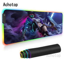 LOL Akali Mouse Pad Backlit Mat Led Glowing Mouse Pad Pc Accessories Gaming Mousepad KDA Rgb Big Keyboard Desk Mat 2024 - buy cheap