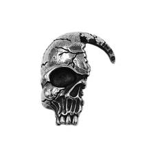 Colgante de calavera Punk Rock para hombre, collar de acero inoxidable roto dañado, colgante de media cara para motorista, SWP0525A 2024 - compra barato