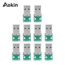 10pcs Type A Female USB To DIP 2.54MM PCB Board Adapter Converter For Arduino connector for DIY USB Power Supply Breadboard 2024 - buy cheap