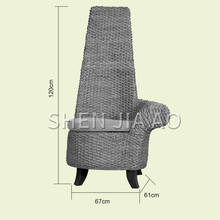 Silla de mimbre de estilo del sudeste asiático, sillón de espalda alta, de madera maciza, tejido a mano, para Hotel y Club, 1 unidad 2024 - compra barato