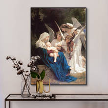 Cantar do anjo william adolphe pintura em tela, arte pop e impressões imagem de parede para sala de estar decoração quadros 2024 - compre barato