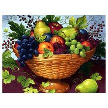 5D DIY Full Round/Square Diamond Painting Kitchen Food Fruit Basket Grape 3D Embroidery Cross Stitch Mosaic Home Decor Y1123 2024 - buy cheap
